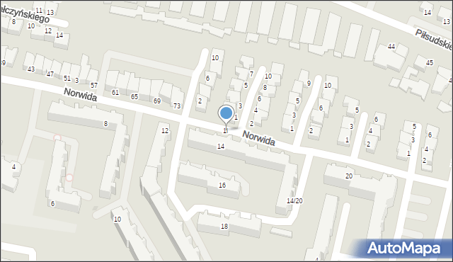 Słupsk, Jastruna Mieczysława, 1l, mapa Słupska