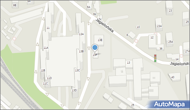 Sosnowiec, Jagiellońska, 13F, mapa Sosnowca