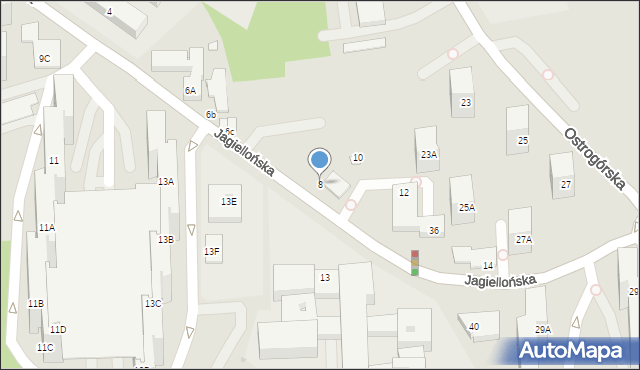 Sosnowiec, Jagiellońska, 8, mapa Sosnowca