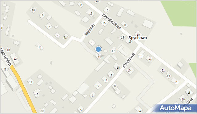 Spychowo, Jagienki, 3, mapa Spychowo