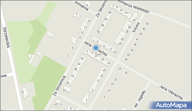 Środa Wielkopolska, Jana Olbrachta, 10, mapa Środa Wielkopolska