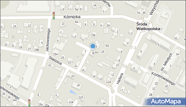 Środa Wielkopolska, Janickiego, ks., 8, mapa Środa Wielkopolska