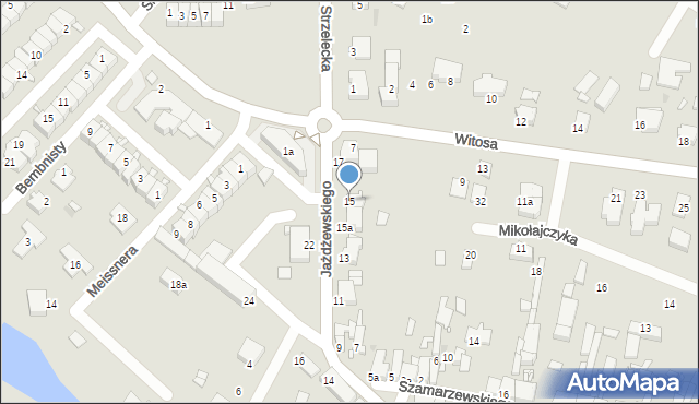 Środa Wielkopolska, Jażdżewskiego Ludwika, ks., 15, mapa Środa Wielkopolska