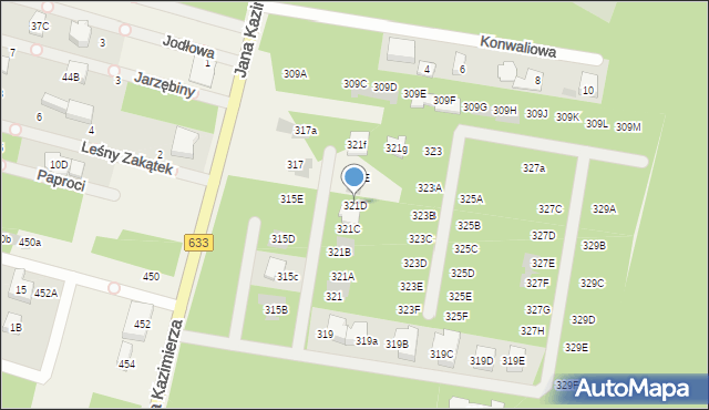 Stanisławów Pierwszy, Jana Kazimierza, 321D, mapa Stanisławów Pierwszy