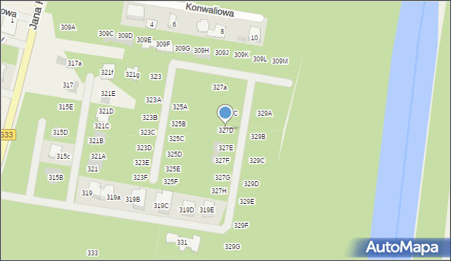 Stanisławów Pierwszy, Jana Kazimierza, 327D, mapa Stanisławów Pierwszy