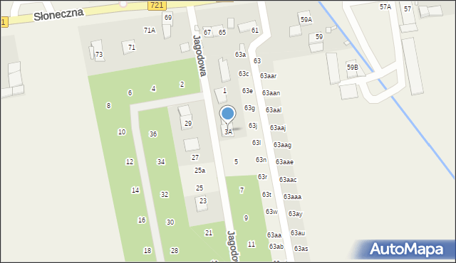 Stara Iwiczna, Jagodowa, 3A, mapa Stara Iwiczna