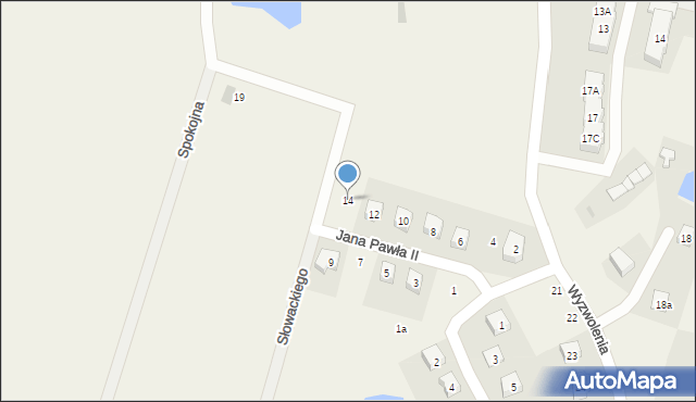 Stara Kiszewa, Jana Pawła II, 14, mapa Stara Kiszewa