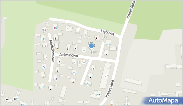 Starachowice, Jaśminowa, 9, mapa Starachowic
