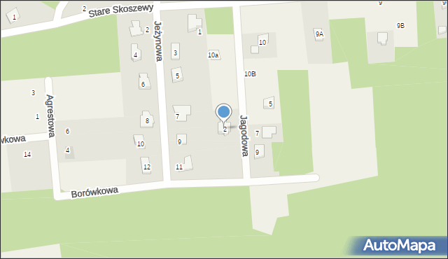 Stare Skoszewy, Jagodowa, 2, mapa Stare Skoszewy