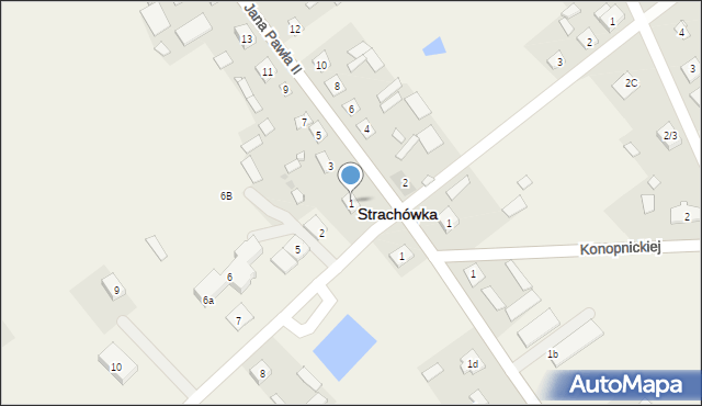 Strachówka, Jana Pawła II, 1, mapa Strachówka