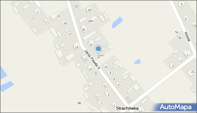 Strachówka, Jana Pawła II, 12, mapa Strachówka