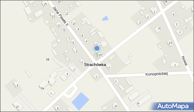 Strachówka, Jana Pawła II, 2, mapa Strachówka