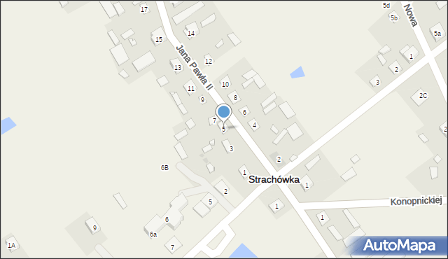 Strachówka, Jana Pawła II, 5, mapa Strachówka