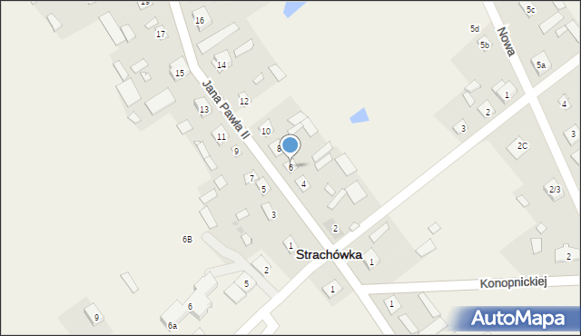 Strachówka, Jana Pawła II, 6, mapa Strachówka