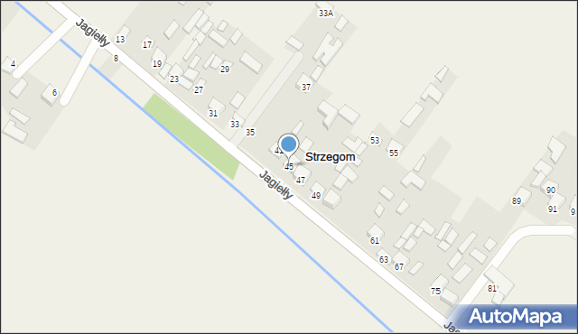 Strzegom, Jagiełły Jana, ks., 45, mapa Strzegom