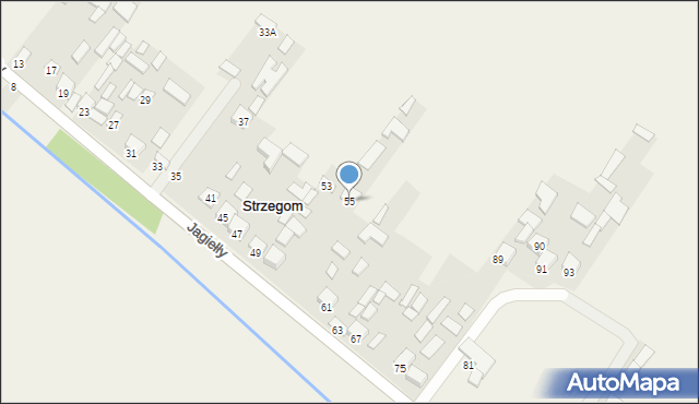 Strzegom, Jagiełły Jana, ks., 55, mapa Strzegom