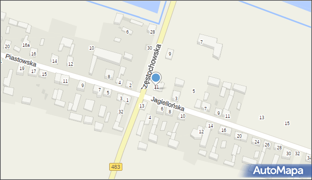 Strzelce Wielkie, Jagiellońska, 1, mapa Strzelce Wielkie