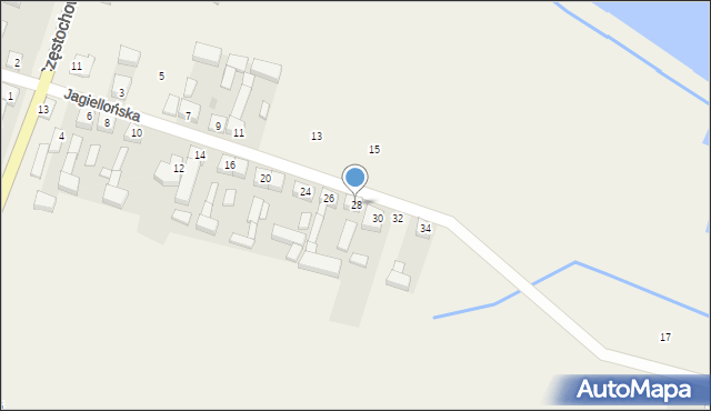 Strzelce Wielkie, Jagiellońska, 28, mapa Strzelce Wielkie