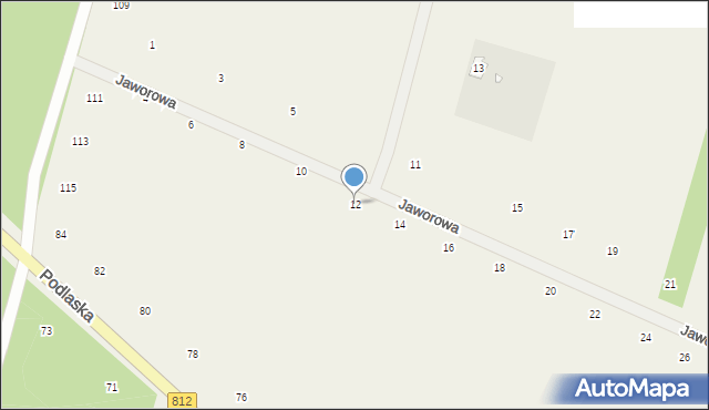 Suszno, Jaworowa, 12, mapa Suszno