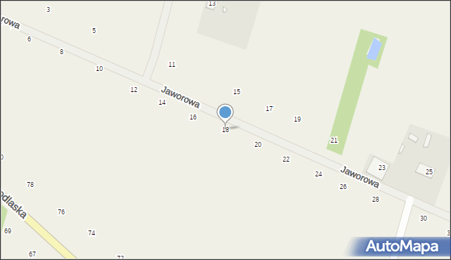 Suszno, Jaworowa, 18, mapa Suszno