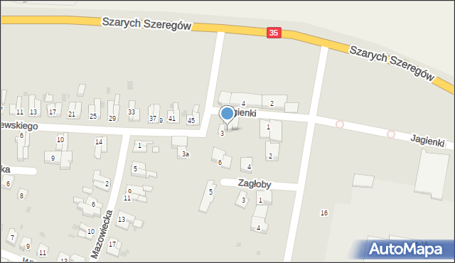 Świdnica, Jagienki, 3A, mapa Świdnicy