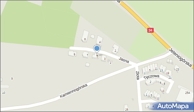 Świebodzice, Jasna, 5, mapa Świebodzice