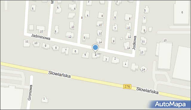 Świebodzin, Jaśminowa, 4, mapa Świebodzin