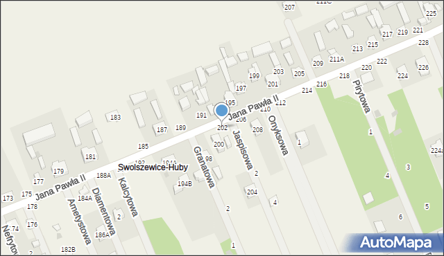 Swolszewice Duże, Jana Pawła II, 202, mapa Swolszewice Duże