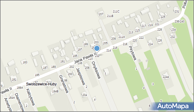 Swolszewice Duże, Jana Pawła II, 212, mapa Swolszewice Duże