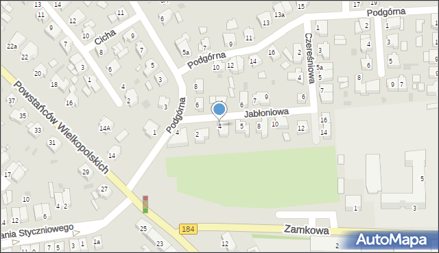 Szamotuły, Jabłoniowa, 4, mapa Szamotuły