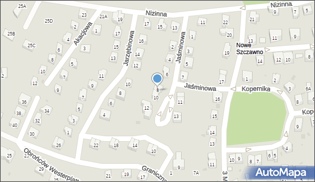 Szczawno-Zdrój, Jaśminowa, 8, mapa Szczawno-Zdrój