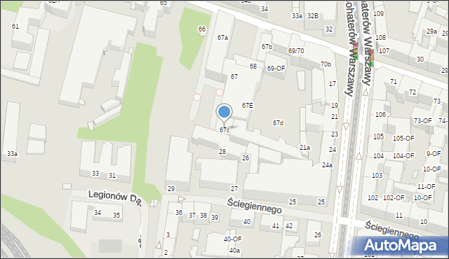 Szczecin, Jagiellońska, 67c, mapa Szczecina