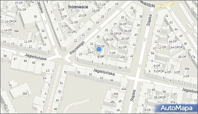 Szczecin, Jagiellońska, 9-OF, mapa Szczecina