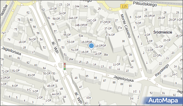 Szczecin, Jagiellońska, 15-OF, mapa Szczecina