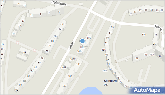 Szczecin, Jasna, 101b, mapa Szczecina