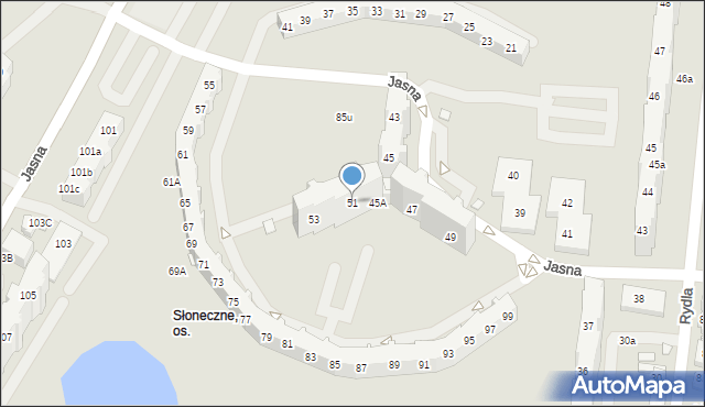 Szczecin, Jasna, 51, mapa Szczecina