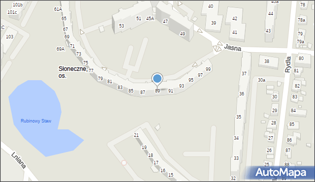 Szczecin, Jasna, 89, mapa Szczecina