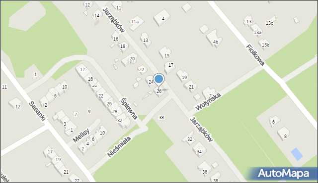 Szczecin, Jarząbków, 26, mapa Szczecina