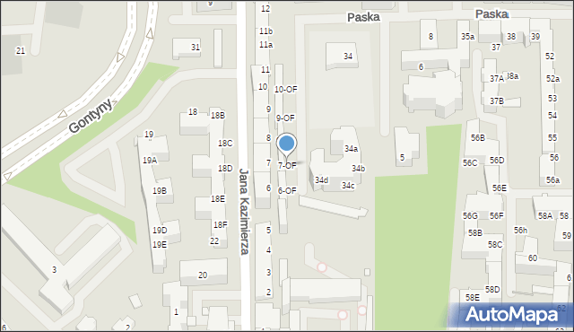 Szczecin, Jana Kazimierza, 7-OF, mapa Szczecina