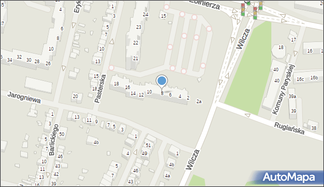 Szczecin, Jarogniewa, 8, mapa Szczecina