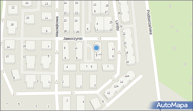 Szczecin, Jaworzynki, 3, mapa Szczecina