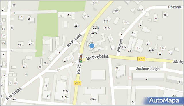 Szydłowiec, Jastrzębska, 7, mapa Szydłowiec