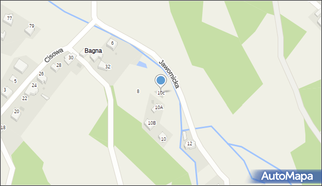Targanice, Jawornicka, 10c, mapa Targanice