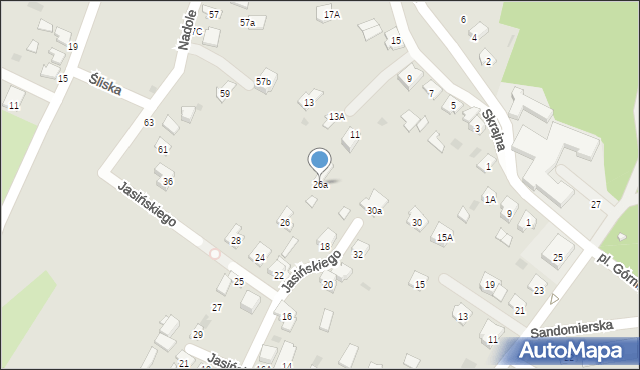 Tarnobrzeg, Jasińskiego Władysława, 26a, mapa Tarnobrzegu