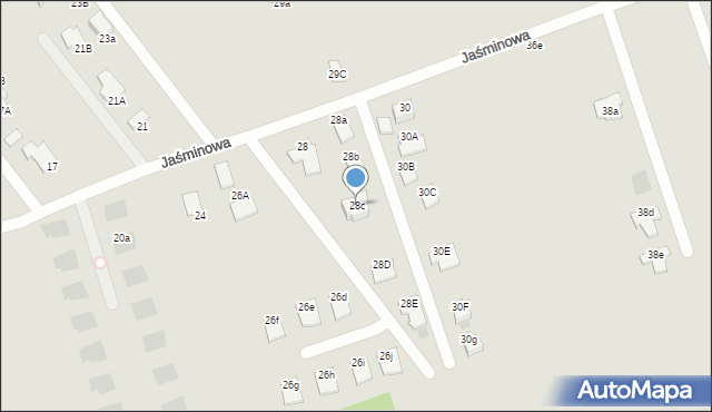 Tarnobrzeg, Jaśminowa, 28c, mapa Tarnobrzegu