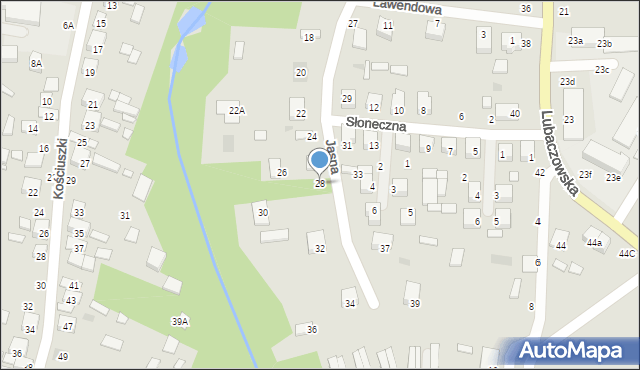 Tarnogród, Jaśminowa, 28, mapa Tarnogród