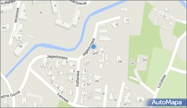 Tarnów, Jagiellońska, 15, mapa Tarnów