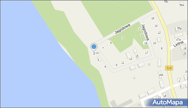 Tarnów Jezierny, Jagodowa, 2, mapa Tarnów Jezierny