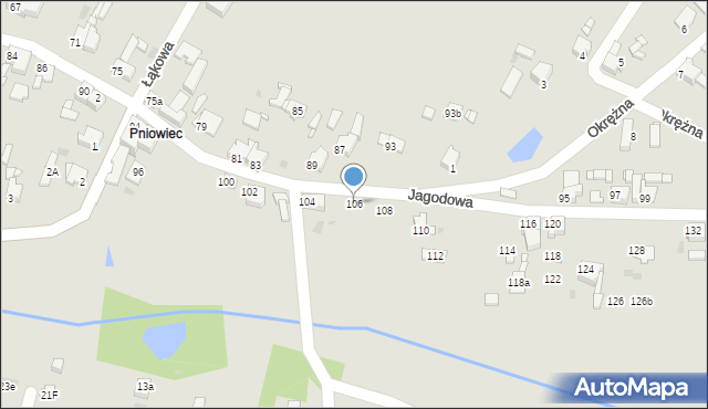 Tarnowskie Góry, Jagodowa, 106, mapa Tarnowskie Góry