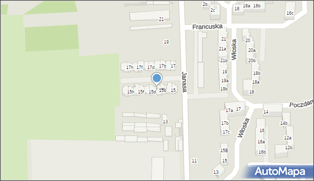Tarnowskie Góry, Janasa Wincentego, 15c, mapa Tarnowskie Góry